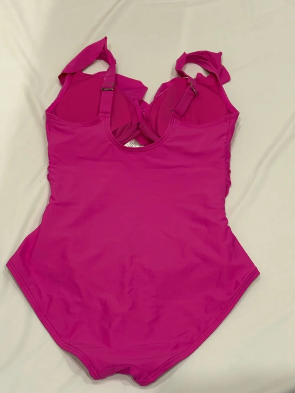 DNKY Ruffle Plunge Underwire Tummy Control One-Piece Swimsuit Size M - Picture 3 of 4